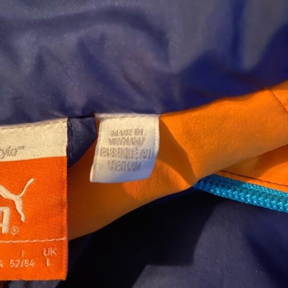 Vtg Y2K Puma Men Golf Jacket Warm Cell Half Zip Puffer Large Logo Gorpcore 90s - Picture 10 of 14